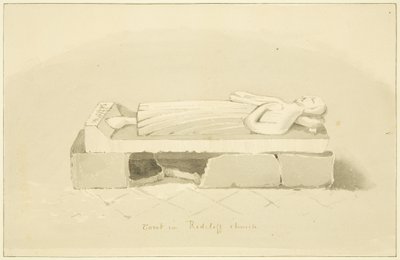Sir John Langton sírja a St Mary Redcliffe-ben (ceruza és akvarell papíron) alkotó: Marcus H. Homes