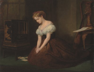 A régi levelek "Azt kerestem, ami nincs, és ami nem is lehet stb." - Christina Rossetti alkotó: Marcus Stone
