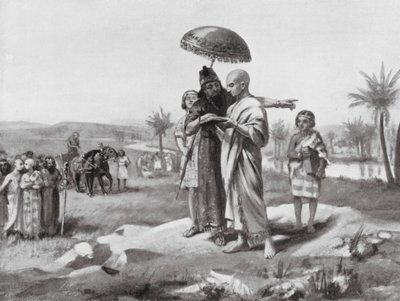 Az Asszíria és Babilon közötti határ rendezése (litho) alkotó: Margaret (after) Dovaston