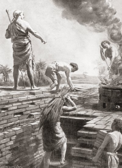 Zikkurat építése, a hatalmas piramis alakú templomtornyok, amelyeket először a sumér városállamokban építettek, Hutchinson