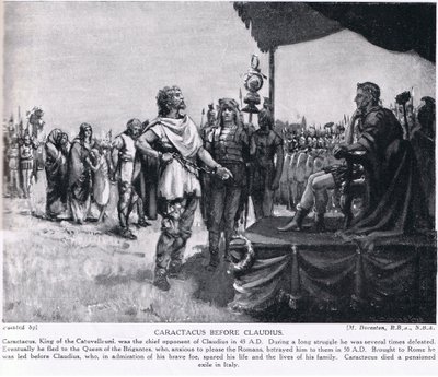 Caractacus Claudius előtt, illusztráció a "Hutchinson