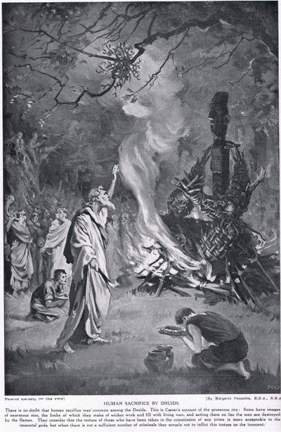 Emberáldozat a druidák részéről, illusztráció a "Hutchinson