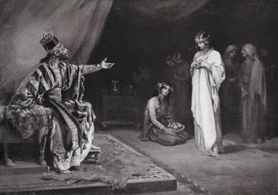 Egy asszír hercegnő házassága Kara-indásszal, Babilon királyával (lithó) alkotó: Margaret (after) Dovaston