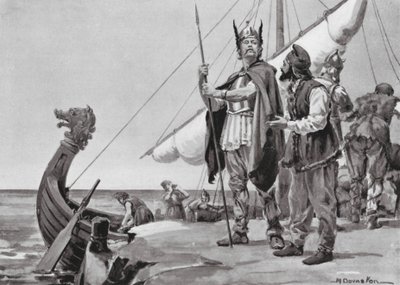 Rurik elindul a szlávok földjére, Kr. u. 862 (litográfia) alkotó: Margaret (after) Dovaston