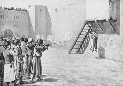 A Bab kivégzése 1850-ben (litográfia) alkotó: Margaret (after) Dovaston