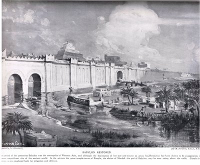 Babylon Restored, illusztráció Hutchinson "History of the Nations" című művéből (litográfia) alkotó: Margaret Dovaston