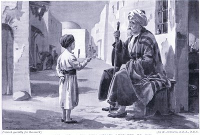 Ferdusi (941-1020) saját verseit hallja ismételgetni (litho) alkotó: Margaret Dovaston