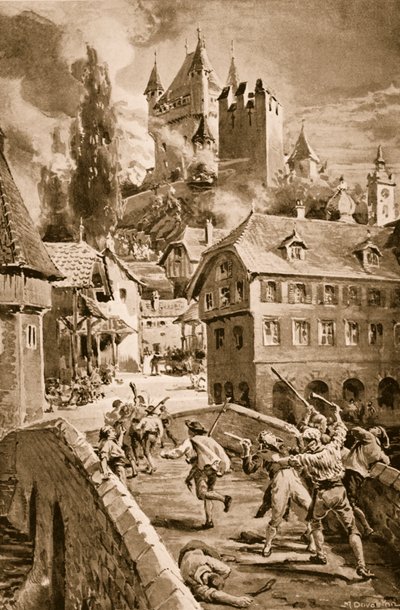 A wadenschwili vár felgyújtása alkotó: Margaret Dovaston