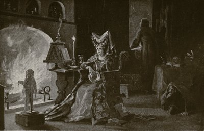 Gloucester hercegnője boszorkánysággal foglalkozik, illusztráció a "Hutchinson