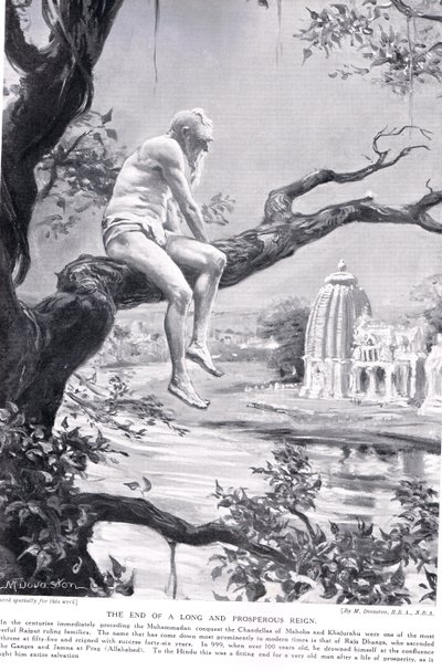 Egy hosszú és virágzó uralkodás vége, illusztráció a "Hutchinsons History of the Nations" című könyvből, 1910 körül (litográfia). alkotó: Margaret Dovaston