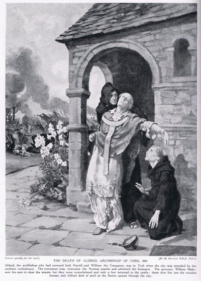 Aldred, York érseke halála Kr. u. 1069. alkotó: Margaret Dovaston
