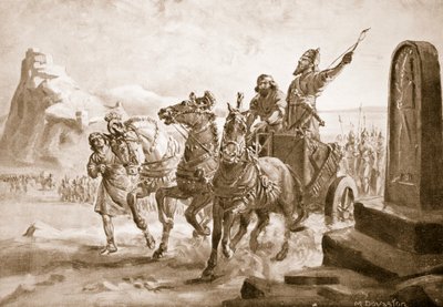 IV. Tiglath-Pilészer a turushpai fellegvár előtt, illusztráció a "Hutchinson