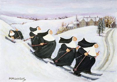 Síelés (olaj, papír) alkotó: Margaret Loxton