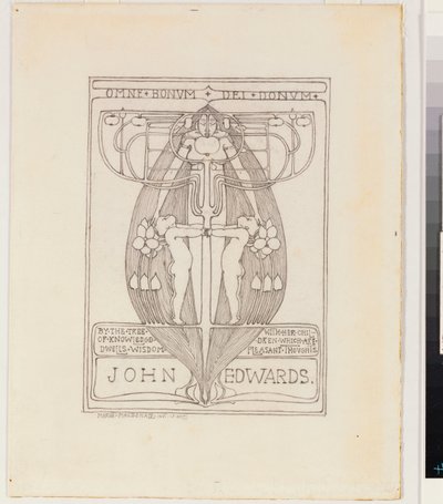 Tervezés könyvtáblához alkotó: Margaret MacDonald Mackintosh