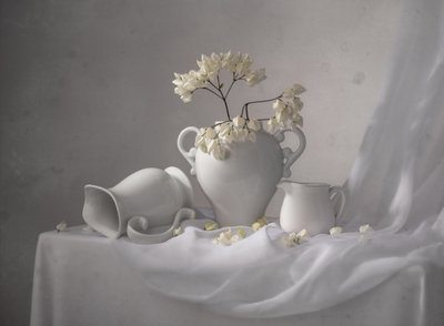 Elegáns fehér csendélet alkotó: Margareth Perfoncio