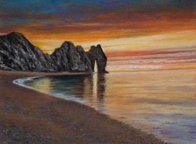 Durdle ajtó. Dorset, 2020 (pasztell) alkotó: Margo Starkey