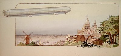 A Spiess Zodiac Airship, kiadó: Mabileau, Párizs alkotó: Marguerite (fl.1909 14) Montaut