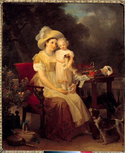 nő ül, és egy lányt tart a térdén Marguerite Gerard festménye (1761-1837) 1799 V. 0,64x0,53 m. Dijon, Szépművészeti Múzeum. alkotó: Marguerite Gerard
