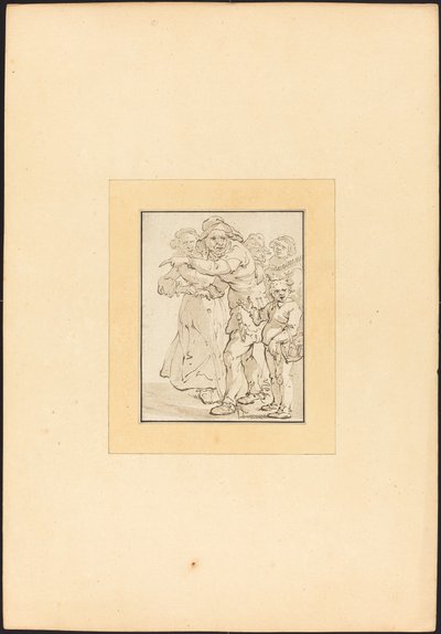 Öreg ember balra mutat alkotó: Maria Catharina Prestel after Adriaen Pietersz van de Venne