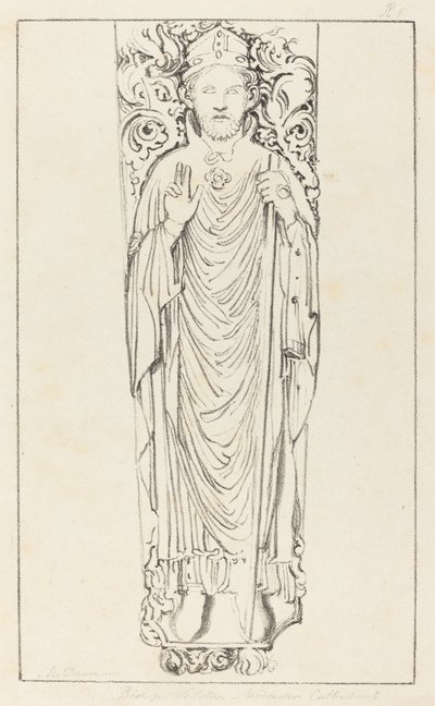 Wulstan püspök a worcesteri katedrálisban alkotó: Maria Denman after John Flaxman