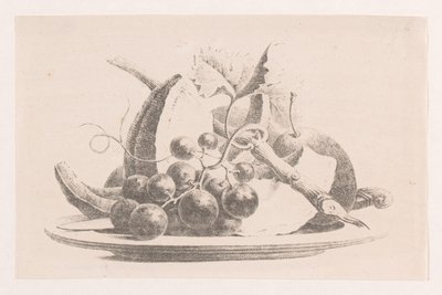 Gyümölcsök egy tányéron alkotó: Maria Geertruida de Goeje Barbiers (attributed to)