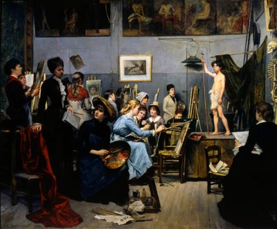 „A Julian Academy stúdiója”, 1881. alkotó: Maria Konstantinowka Bashkirtseff