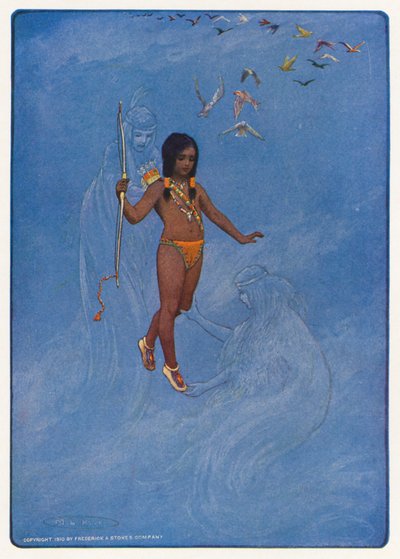 Longfellow Hiawatha című művének illusztrációja (színes litográfia) alkotó: Maria Louise Kirk