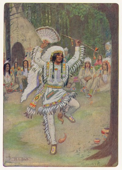 Longfellow Hiawatha című művének illusztrációja (színes litográfia) alkotó: Maria Louise Kirk