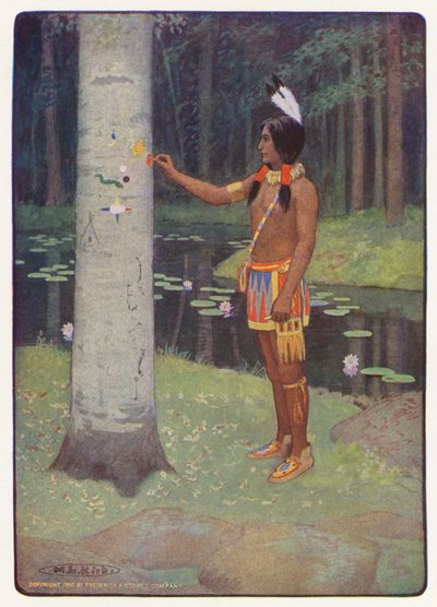 Longfellow Hiawatha című művének illusztrációja (színes litográfia) alkotó: Maria Louise Kirk