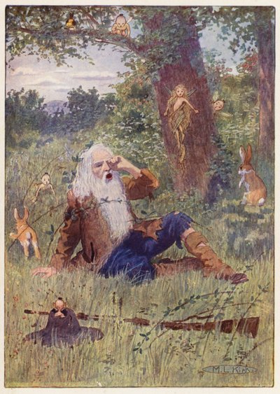 Illusztráció Rip Van Winkle történetéhez (színes litográfia) alkotó: Maria Louise Kirk