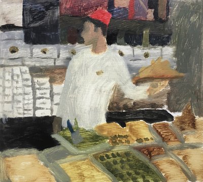 Török édességárus, 2019 (olaj, papír) alkotó: Maria Magenta