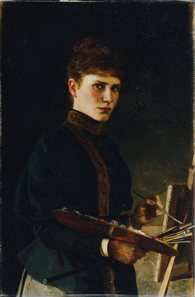 Önarckép a festőállványon alkotó: Maria Wunsch
