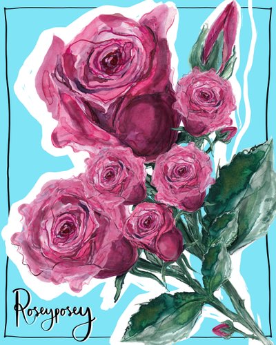 Rosey Posey, 2019 (akvarell, tus, digitális) alkotó: Marianna Kulukundis