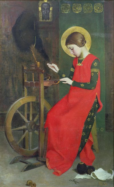 Magyarországi Szent Erzsébet gyapjúfonó szegényeknek, c. 1895 alkotó: Marianne Stokes