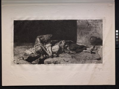 Arab őrködik barátja teste felett alkotó: Mariano Fortuny y Marsal