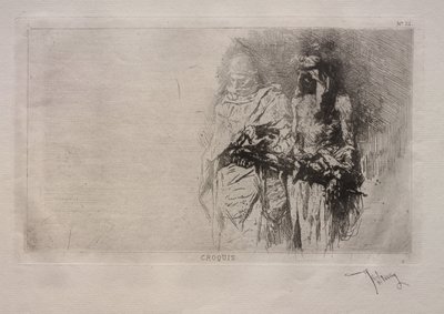Vázlat (két arab figura) alkotó: Mariano Fortuny y Marsal