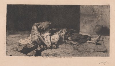 Arabe veillant le corps de son ami (arab őrködik barátja teste felett) alkotó: Marià Fortuny
