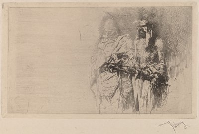 Croquis (két arab figura) alkotó: Marià Fortuny