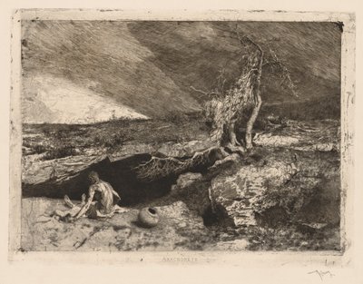 Anachorete. alkotó: Mariano José María Bernardo Fortuny y Carbó
