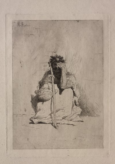 Ülő koldus. alkotó: Mariano José María Bernardo Fortuny y Carbó