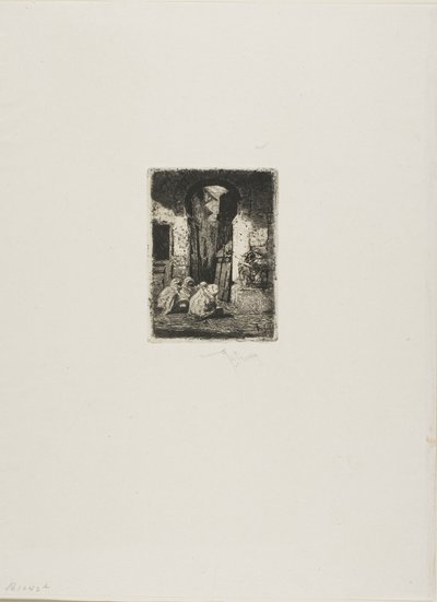 Tanger, ülő arabok alkotó: Mariano Fortuny y Marsal