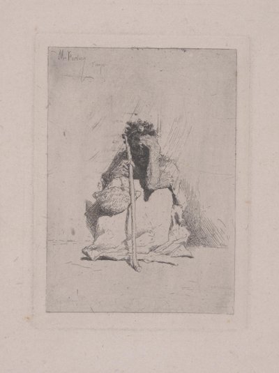 Untitled – Guggoló figura bottal (rézkarc) alkotó: Mariano José María Bernardo Fortuny y Carbó