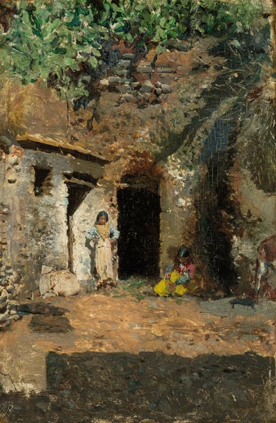 Cigánybarlangok, Granada, c. 1871. alkotó: Mariano José María Bernardo Fortuny y Carbó