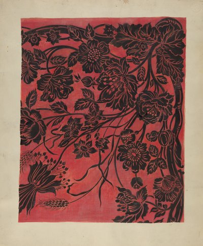Sablonozott asztallap, c. 1942. alkotó: Marie Alain