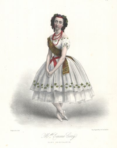 Emma Livry francia balett-táncosnő Felicien David Herculanum című balettjében a párizsi operában alkotó: Marie Alexandre (after) Alophe