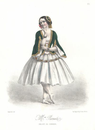 Carolina Rosati olasz balett-táncosnő Adolphe Adam Le Corsaire című balettjében a Párizsi Operában alkotó: Marie Alexandre (after) Alophe