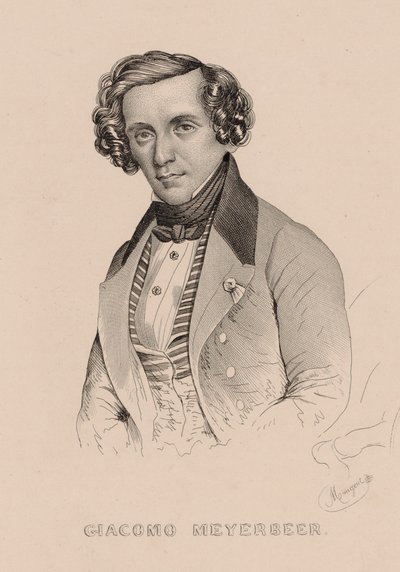 Giacomo Meyerbeer 1791-1864, 1836 zeneszerző portréja. alkotó: Marie Alexandre Menut Alophe