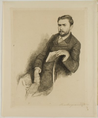 Gustave Geffroy kritikus portréja alkotó: Marie Bracquemond