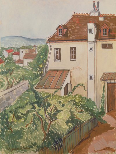 Kilátás a kertre (wc és ceruza papíron) alkotó: Marie Clementine (Suzanne) Valadon