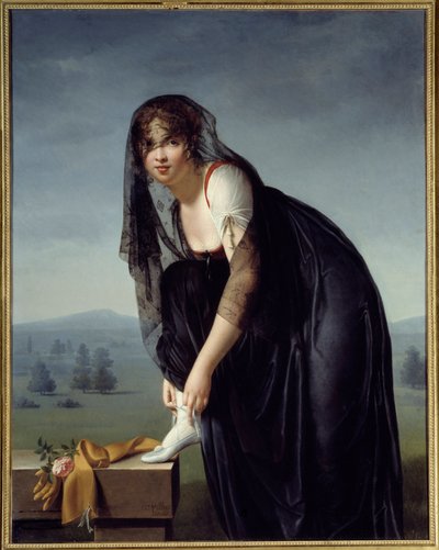Tanulmány egy nőről a természet után, más néven Madame Subtra portréjának. Marie Denise Villers (1772-1821) festménye alkotó: Marie-Denise Villers